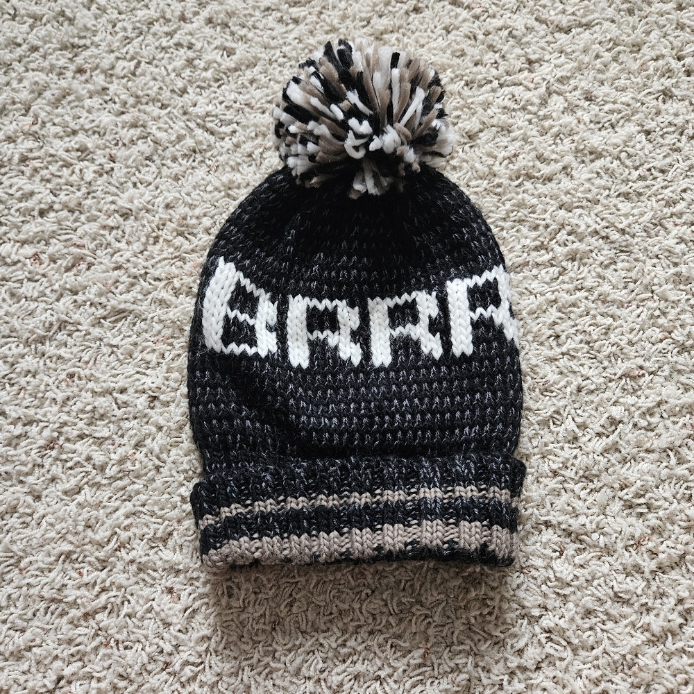 Black and Brown Steve Madden Brrr Knit Beanie